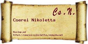 Cserei Nikoletta névjegykártya