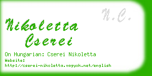 nikoletta cserei business card